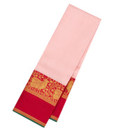 Baby Pink Handloom Korvai Kanchipuram Silk Saree With Zari Checks-KA15471