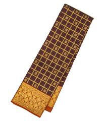 Maroon Handloom Natural Dyed Silk Saree With Minangkabau Motifs