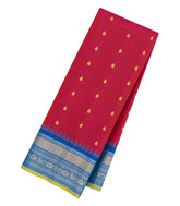 Crimson Handloom Gadwal SICO Saree With Cotton Body & Silk Border-GA0324