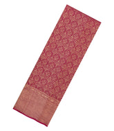 Crimson Woven Mysore Silk Saree With Floral Motifs-MS3510
