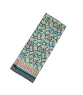 Blue Woven Silk Saree With Pritned Paisley Motifs-PS0556