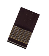 Dark Brown Handloom Soft Silk Saree With Annam Motifs-SO4787