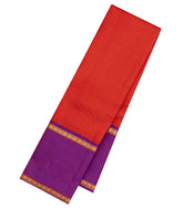Red Handloom Kanchipuram Silk Saree With Zari Stripes-KA15355