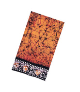 Orange Printed Jaipur Cotton Saree With Floral Motifs-JC1859