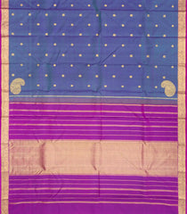 Purple Handloom Silk Saree With Corner Mango Buttas -KA12623