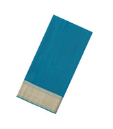 Blue Handloom Soft Silk Saree With Floral Dotted Stripes-SO4575