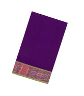 Purple Handloom Silk Cotton Saree With Tie & Dye Border-SC4673