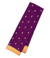 Purple Woven Mysore Silk Saree With Floral Buttas