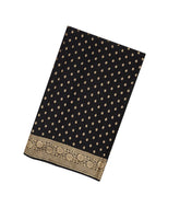 Black Handloom Banarasi Khadi Georgette Saree With Floral Motifs-BE1274