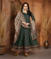 Emerald Green and Off-white Anarkali Set: RC5525