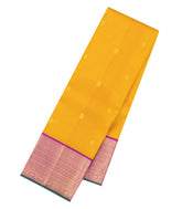 Yellow Handloom Korvai Kanchipuram Silk Saree With Zari Buttas-KA16828