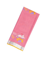Peach Handloom Kota Silk Saree With Meena Deer Motifs-KO1048