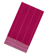 Pink Handloom Chanderi Cotton Saree With Stripes-CC1355