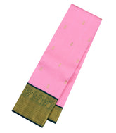 Baby Pink Handloom Korvai Kanchipuram Silk Saree With Zari Buttas-KA16376