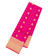 Hot Pink Woven Pure Silk Saree With Zari Buttas-EC2601