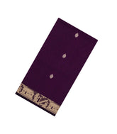 Magenta Handloom Bengal Cotton Saree With Village Motifs-BG1834