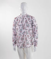 Bubblegum pink short kurta with modern art print-EW1114