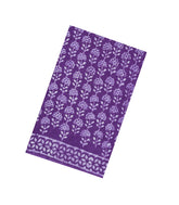 Purple Printed Jaipur Cotton Saree With Floral Motifs-JC1594