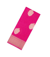 Hot Pink Printed Synthetic Dola Silk Saree With Motifs & Zari Stripes-SY0440