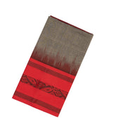 Grey Handloom Bengal Cotton Saree With Contrast Border-BG1039
