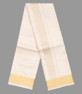 Cream Handloom 8 Yards Silk Dhoti With 4 Yards Angavastram & Shirt Material -CD1516