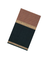 Dusty Peach Handloom Silk Cotton Saree With Checks-SC4209