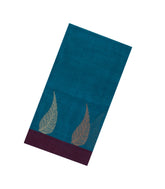 Blue Handloom Village Cotton Saree With Buttas-VC1609