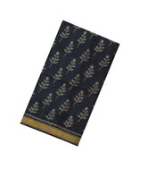Black Handloom Rajkot Patola Silk Saree With Ikat Motifs-IK0464