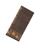 Black Handloom Chanderi Cotton Saree With Printed Floral Motifs