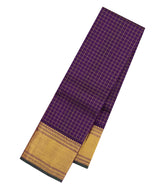 Violet Handloom Kanchipuram Silk Saree With Zari Checks-KA15223