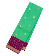 Aquamarine Handloom Korvai Kanchipuram Silk Saree With Buttas-KA14580