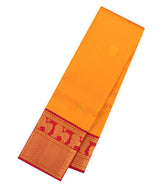 Mango Yellow Handloom Korvai Kanchipuram Silk Saree With Zari Buttas-KA16722