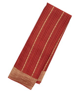 Red Mysore Crepe Silk Saree With Meena Floral Stripes-MS3103