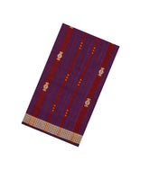 Lilac Woven Orissa Cotton Saree With Buttas & Stripes-OR0882