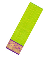 Neon Green Handloom Korvai Silk Pavadai & Purple Blouse-PM2078
