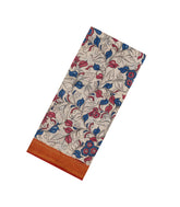 Taupe Printed Kalamkari Cotton Saree With Zari Border-KAL1212