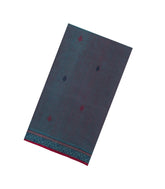 Steel Blue Handloom Bengal Cotton Saree With Floral Motifs-BG2001