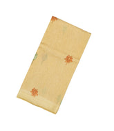 Yellow Woven Linen Saree With Printed Floral Motifs -LI0647