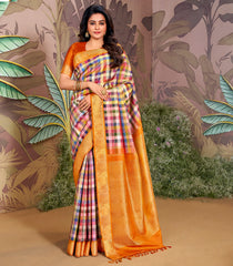 Four Thousand Colour Handloom Natural Dyed Korvai Silk Saree