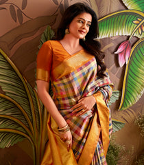 Four Thousand Colour Handloom Natural Dyed Korvai Silk Saree