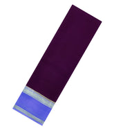 Dark Purple Woven Mysore Silk Saree With Contrast Zari Border-MS3619