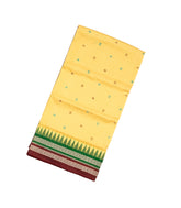 Yellow Handloom Orissa Silk Saree With Kamalam Buttas & Temple Border-OR0858