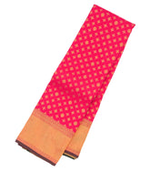 Pink Handloom Kanchipuram Silk Saree With Star Flower Motifs