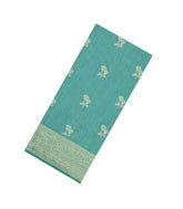Aquamarine Woven Art Dupion Saree With Floral Buttas-BL5957