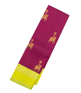 Magenta Handloom Korvai Kanchipuram Silk Saree With Cow Buttas-KA13456