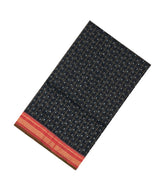 Black Handloom Pochampally Ikat Silk Saree With Zari Checks & Ikat Motifs-IK0412