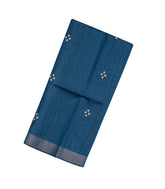 Blue Handloom Dupion Silk Saree With Printed Bird Pallu-DS0494
