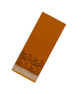 Turmeric Yellow Printed Synthetics Linen Saree With Floral Motifs-BL5234