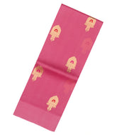 BubbleGum Pink Handloom Banarasi Organza Silk Saree With Floral Buttas-BE1480