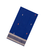 Blue Handloom Maheswari Silk Cotton Saree With Buttas & Zari Border-SC4870